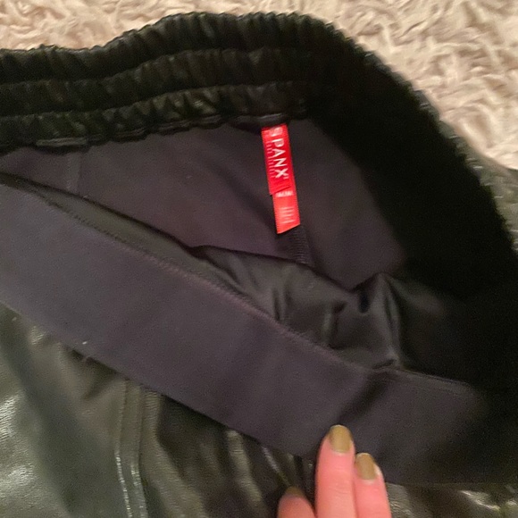 SPANX Black Faux Leather Jogger Pants - Picture 9 of 9